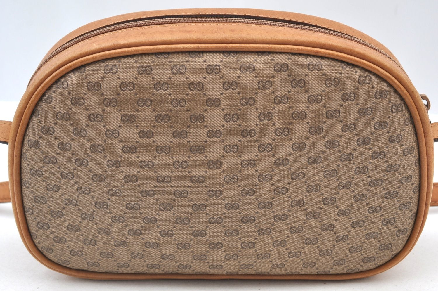 Authentic GUCCI Micro GG PVC Leather Shoulder Cross Body Bag Purse Brown 3932I