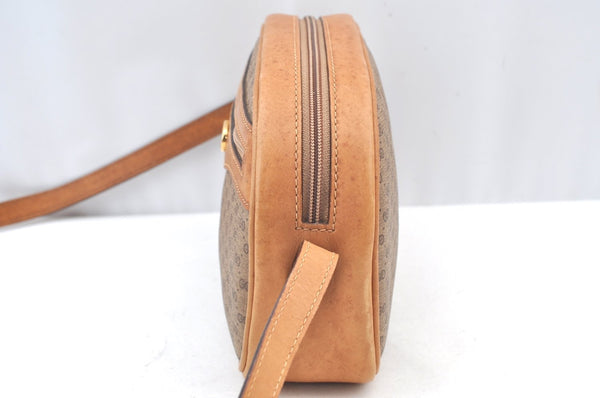 Authentic GUCCI Micro GG PVC Leather Shoulder Cross Body Bag Purse Brown 3932I