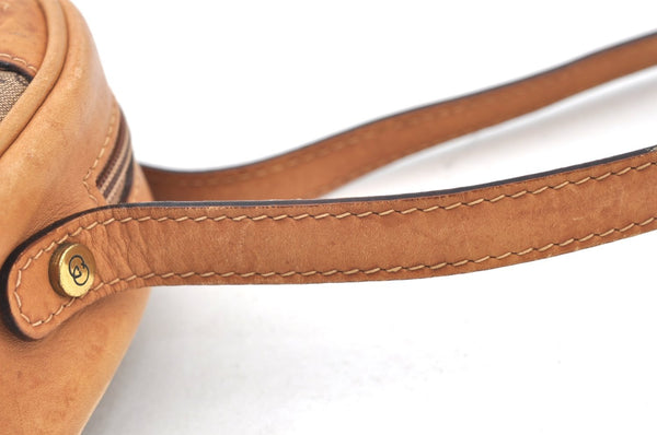 Authentic GUCCI Micro GG PVC Leather Shoulder Cross Body Bag Purse Brown 3932I