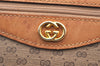 Authentic GUCCI Micro GG PVC Leather Shoulder Cross Body Bag Purse Brown 3932I