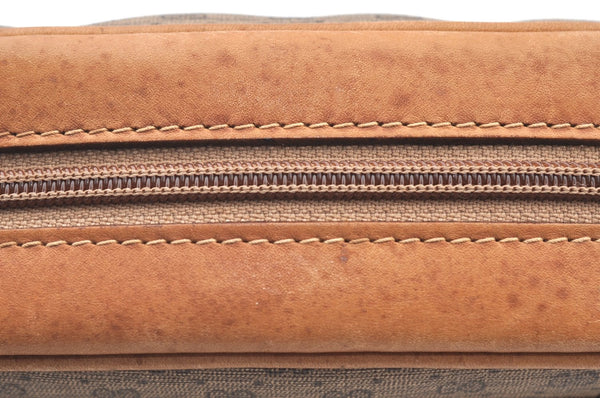 Authentic GUCCI Micro GG PVC Leather Shoulder Cross Body Bag Purse Brown 3932I