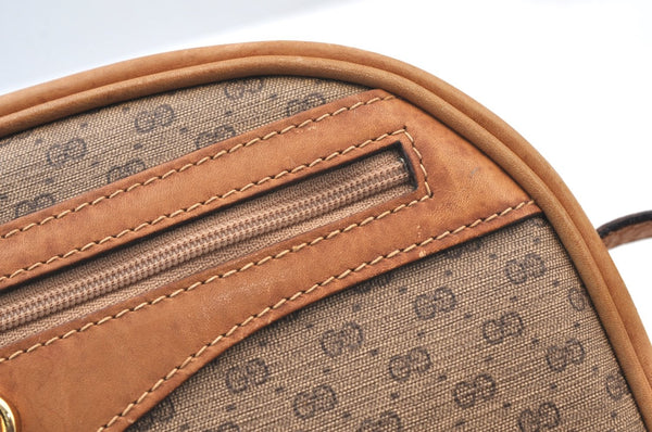 Authentic GUCCI Micro GG PVC Leather Shoulder Cross Body Bag Purse Brown 3932I