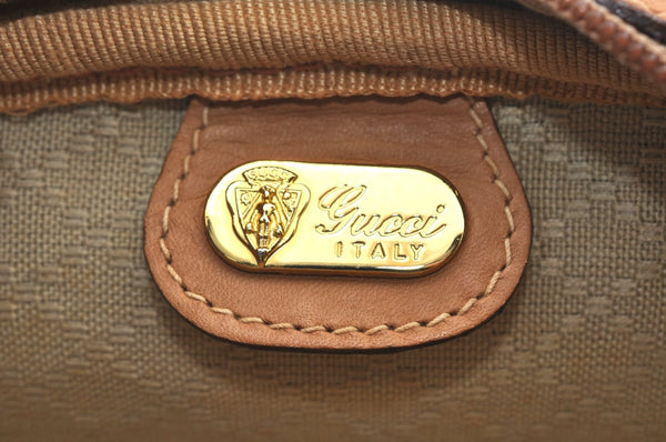 Authentic GUCCI Micro GG PVC Leather Shoulder Cross Body Bag Purse Brown 3932I