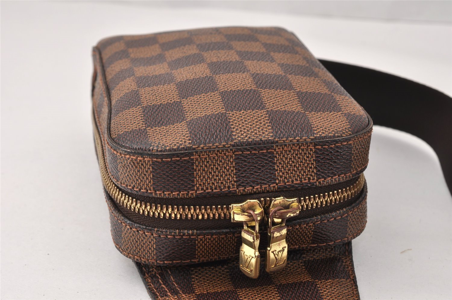 Authentic Louis Vuitton Damier Geronimos Waist Body Bag N51994 LV 3932K