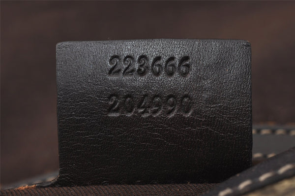 Authentic GUCCI Shoulder Cross Body Bag Purse GG PVC Leather 223666 Brown 3933I