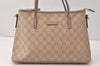 Authentic GUCCI Vintage 2Way Shoulder Tote Bag GG PVC Leather 353440 Beige 3933K
