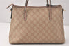 Authentic GUCCI Vintage 2Way Shoulder Tote Bag GG PVC Leather 353440 Beige 3933K