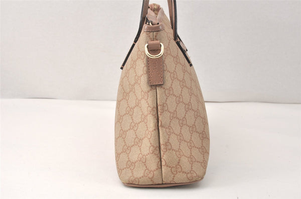 Authentic GUCCI Vintage 2Way Shoulder Tote Bag GG PVC Leather 353440 Beige 3933K