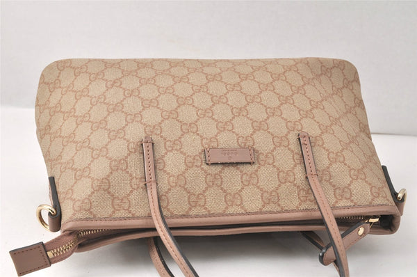 Authentic GUCCI Vintage 2Way Shoulder Tote Bag GG PVC Leather 353440 Beige 3933K