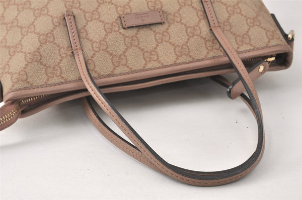 Authentic GUCCI Vintage 2Way Shoulder Tote Bag GG PVC Leather 353440 Beige 3933K