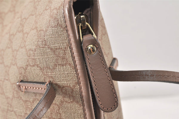 Authentic GUCCI Vintage 2Way Shoulder Tote Bag GG PVC Leather 353440 Beige 3933K