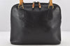 Authentic GUCCI Bamboo 2Way Shoulder Hand Bag Purse Leather Black Junk 3934K