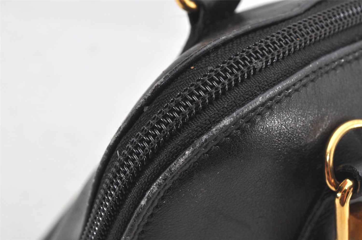 Authentic GUCCI Bamboo 2Way Shoulder Hand Bag Purse Leather Black Junk 3934K