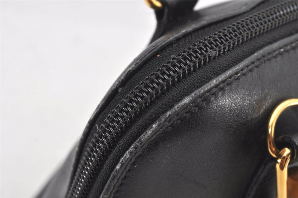 Authentic GUCCI Bamboo 2Way Shoulder Hand Bag Purse Leather Black Junk 3934K