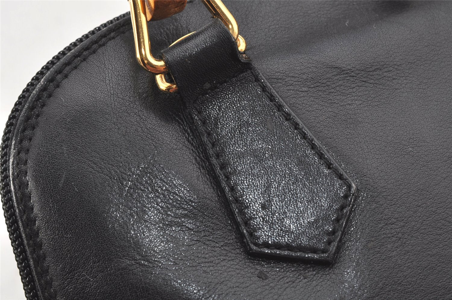 Authentic GUCCI Bamboo 2Way Shoulder Hand Bag Purse Leather Black Junk 3934K