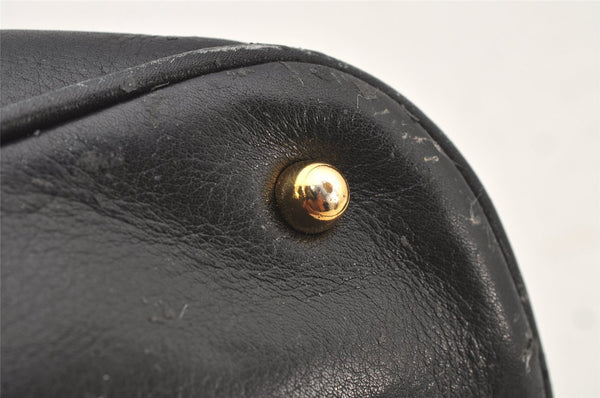 Authentic GUCCI Bamboo 2Way Shoulder Hand Bag Purse Leather Black Junk 3934K