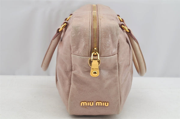 Authentic MIU MIU Vintage Leather 2Way Shoulder Hand Bag Purse Pink 3935I