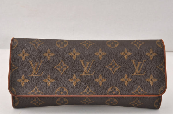 Authentic Louis Vuitton Monogram Pochette Twin GM Shoulder Bag M51852 LV 3935K
