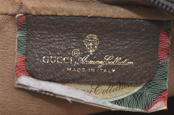 Authentic GUCCI Web Sherry Line Clutch Hand Bag Purse GG PVC Leather Brown 3936I