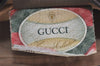 Authentic GUCCI Web Sherry Line Clutch Hand Bag Purse GG PVC Leather Brown 3936I