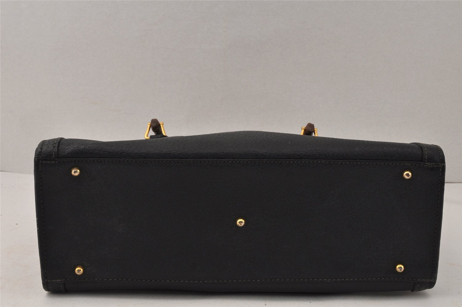 Authentic GUCCI Bamboo 2way Hand Shoulder Bag Leather Black Junk 3936K