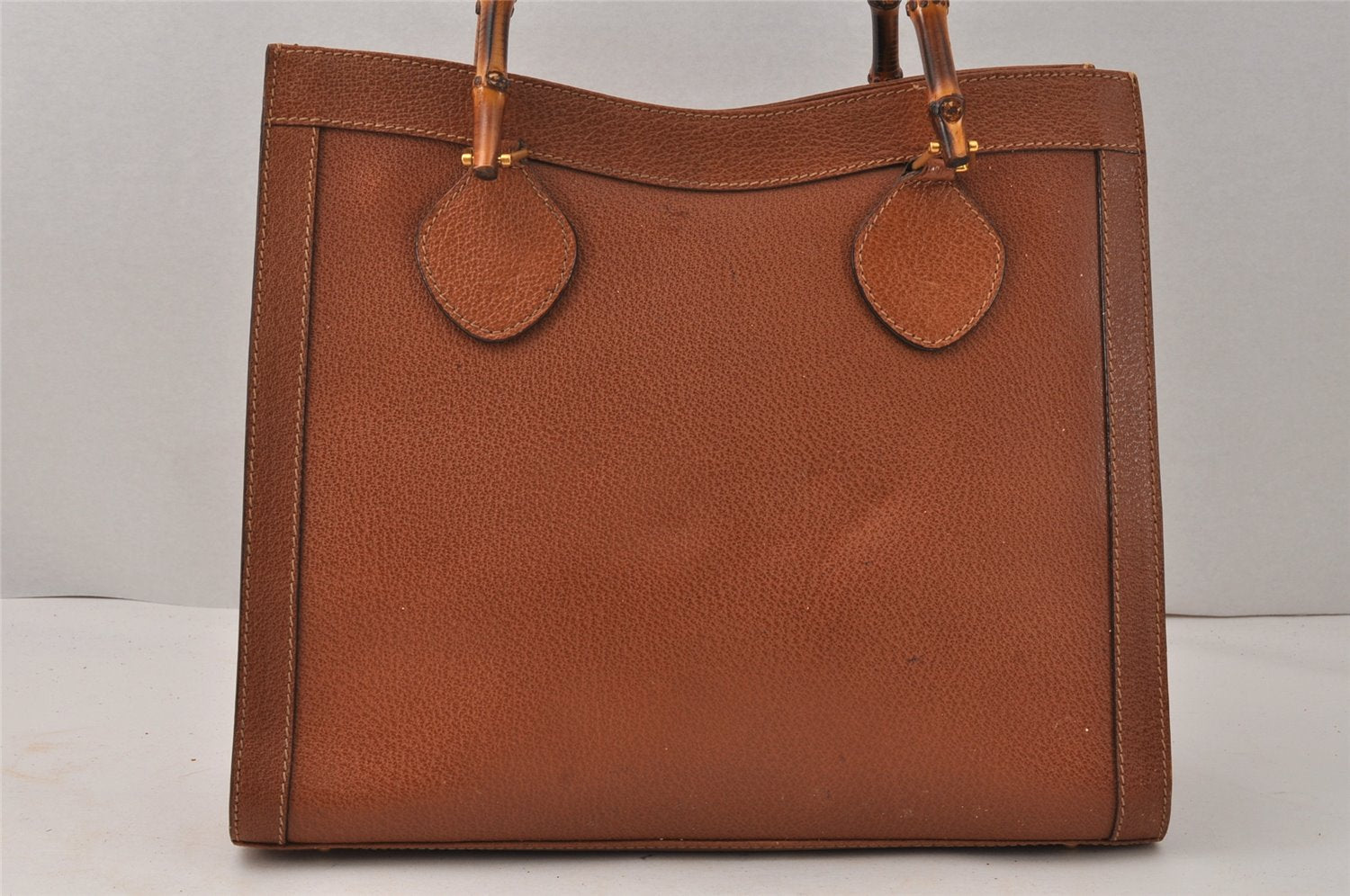 Authentic GUCCI Bamboo 2way Hand Shoulder Bag Leather Brown Junk 3937K