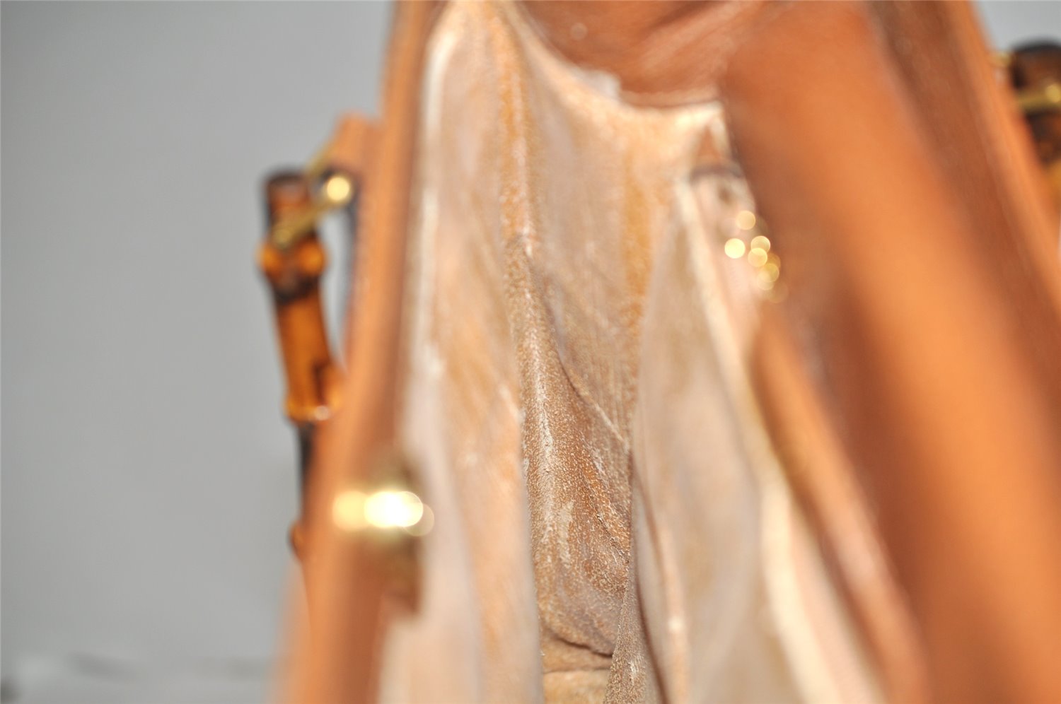 Authentic GUCCI Bamboo 2way Hand Shoulder Bag Leather Brown Junk 3937K
