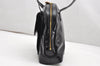 Authentic GUCCI Vintage Bamboo Shoulder Hand Bag Leather Black 3938K