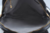 Authentic GUCCI Vintage Bamboo Shoulder Hand Bag Leather Black 3938K