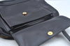 Authentic GUCCI Vintage Bamboo Shoulder Hand Bag Leather Black 3938K