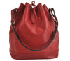 Authentic Louis Vuitton Epi Noe Shoulder Drawstring Bag Red M44007 LV 3941J