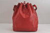 Authentic Louis Vuitton Epi Noe Shoulder Drawstring Bag Red M44007 LV 3941J