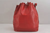 Authentic Louis Vuitton Epi Noe Shoulder Drawstring Bag Red M44007 LV 3941J