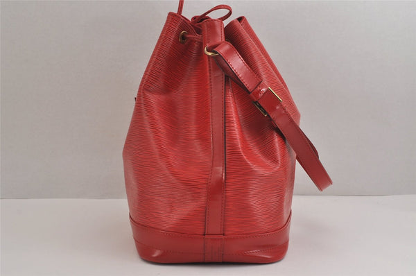 Authentic Louis Vuitton Epi Noe Shoulder Drawstring Bag Red M44007 LV 3941J
