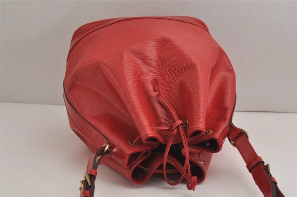 Authentic Louis Vuitton Epi Noe Shoulder Drawstring Bag Red M44007 LV 3941J