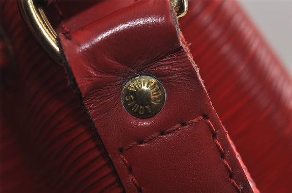 Authentic Louis Vuitton Epi Noe Shoulder Drawstring Bag Red M44007 LV 3941J