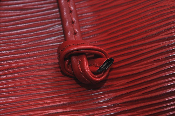 Authentic Louis Vuitton Epi Noe Shoulder Drawstring Bag Red M44007 LV 3941J