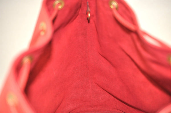 Authentic Louis Vuitton Epi Noe Shoulder Drawstring Bag Red M44007 LV 3941J