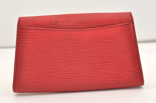 Authentic Louis Vuitton Epi Arts Deco PM Clutch Hand Bag Red M52647 LV 3942J