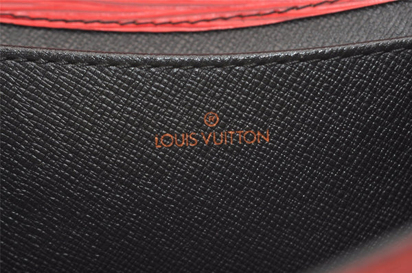 Authentic Louis Vuitton Epi Arts Deco PM Clutch Hand Bag Red M52647 LV 3942J