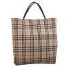 Authentic BURBERRY Vintage Nova Check Canvas Leather Hand Tote Bag Beige 3942K