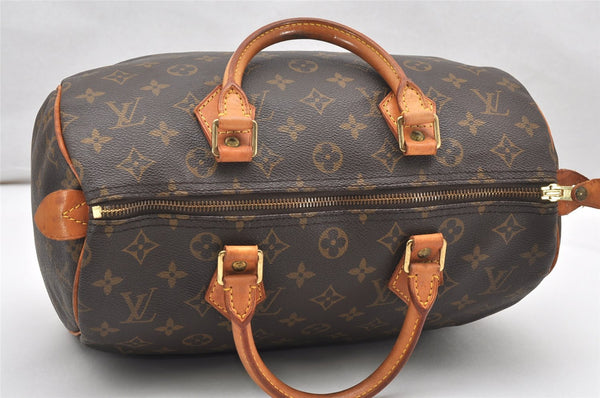 Authentic Louis Vuitton Monogram Speedy 30 Hand Boston Bag M41526 LV 3943K