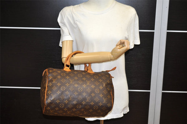 Authentic Louis Vuitton Monogram Speedy 30 Hand Boston Bag M41526 LV 3943K