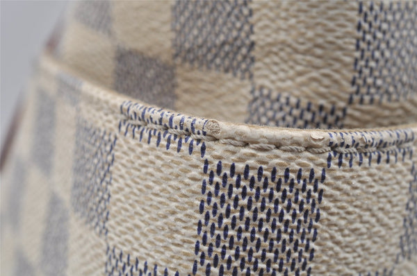 Authentic Louis Vuitton Damier Azur Totally PM Tote Bag White N41280 LV 3944I