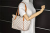 Authentic Louis Vuitton Damier Azur Totally PM Tote Bag White N41280 LV 3944I