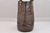 Authentic MARIO VALENTINO V Logo Shoulder Tote Bag Purse PVC Leather Brown 3944K