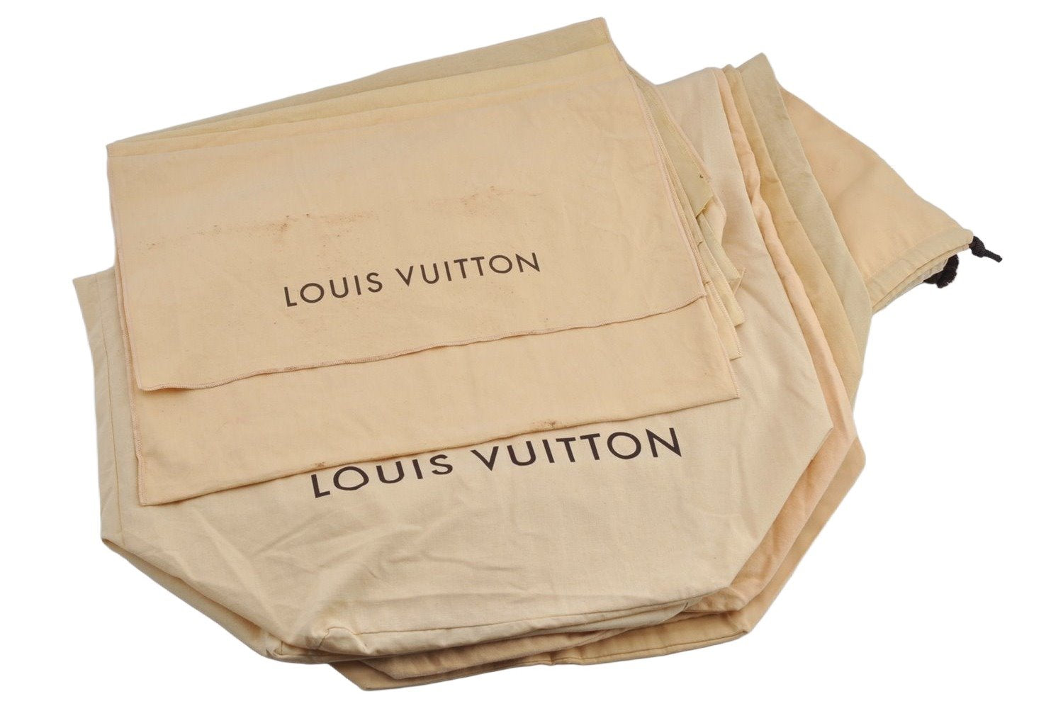 Authentic Louis Vuitton Dust Bag 10 Set Cotton Beige 22x31.5x10.6 LV 3946J