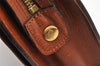 Authentic Burberrys Vintage Check Leather Clutch Hand Bag Purse Brown 3946K