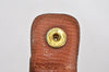 Authentic Burberrys Vintage Check Leather Clutch Hand Bag Purse Brown 3946K