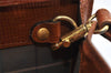 Authentic Burberrys Vintage Check Leather Clutch Hand Bag Purse Brown 3946K